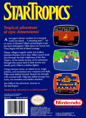 StarTropics (USA) box cover back